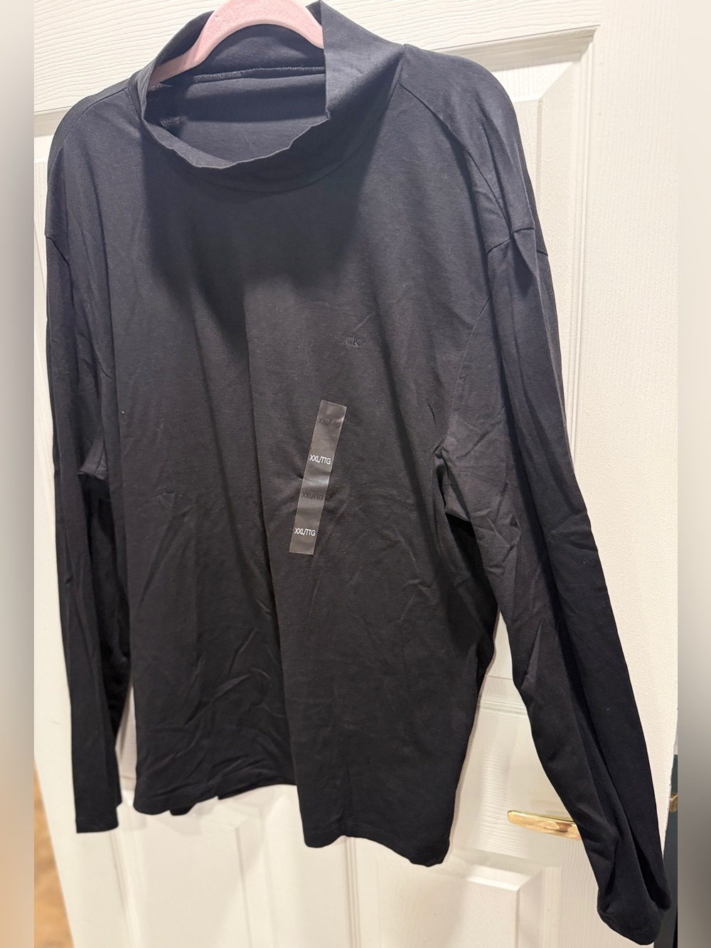 Calvin Klein Mens Long Sleeve Mock Neck Shirt Black XXL NWOT - Picture 3 of 6